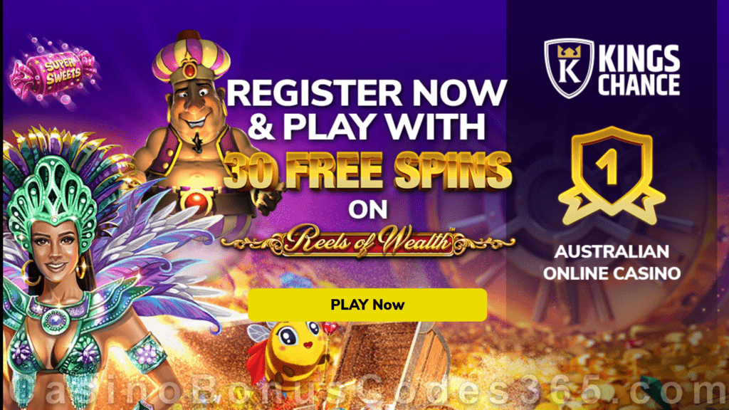 King Chance 30 FREE Spins on Betsoft Reels of Wealth No Deposit Welcome Gift