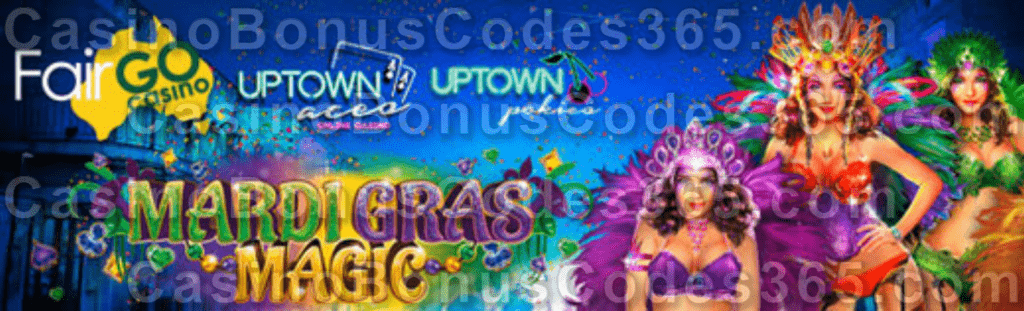 Uptown Aces Uptown Pokies Fair Go Casino Mardi Gras Magic LIVE