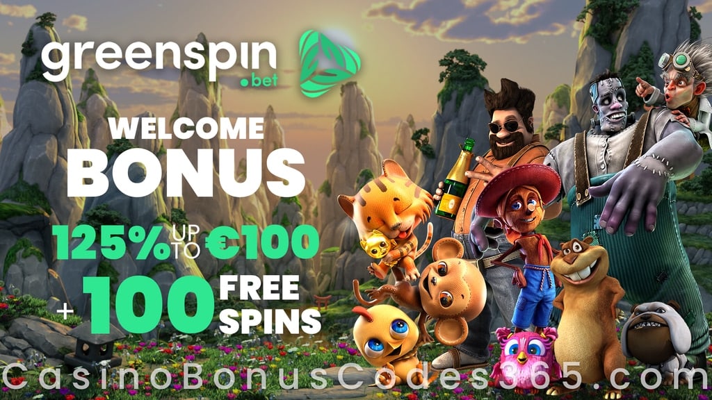 GreenSpin 125% Match Bonus plus 100 FREE Spins Welcome Package