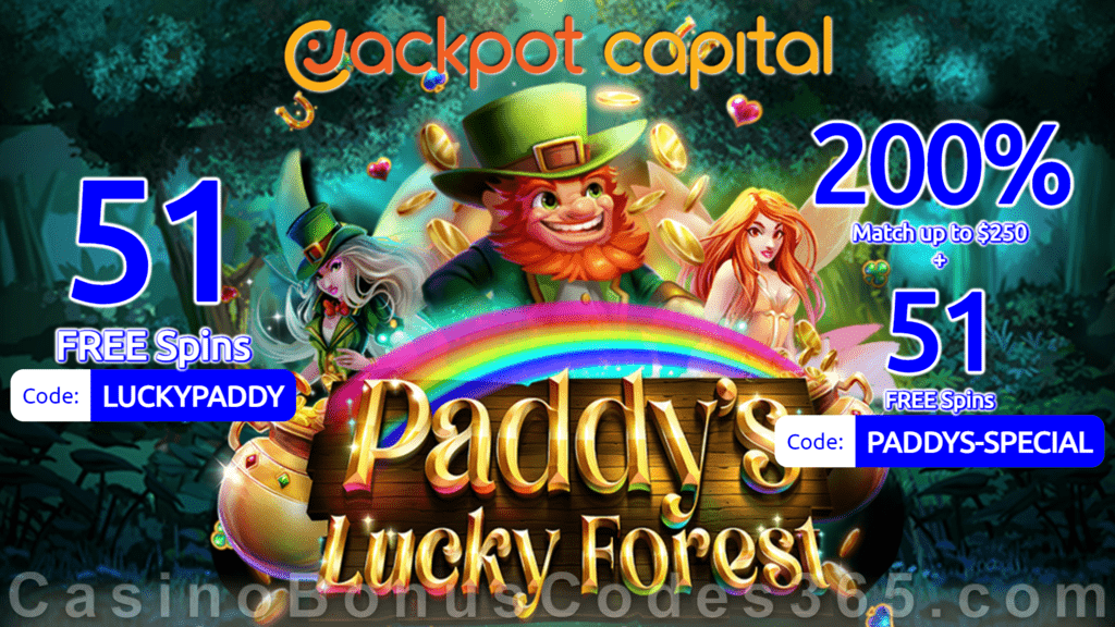 Jackpot Capital New RTG Game Paddy's Lucky Forest Bonus Pack