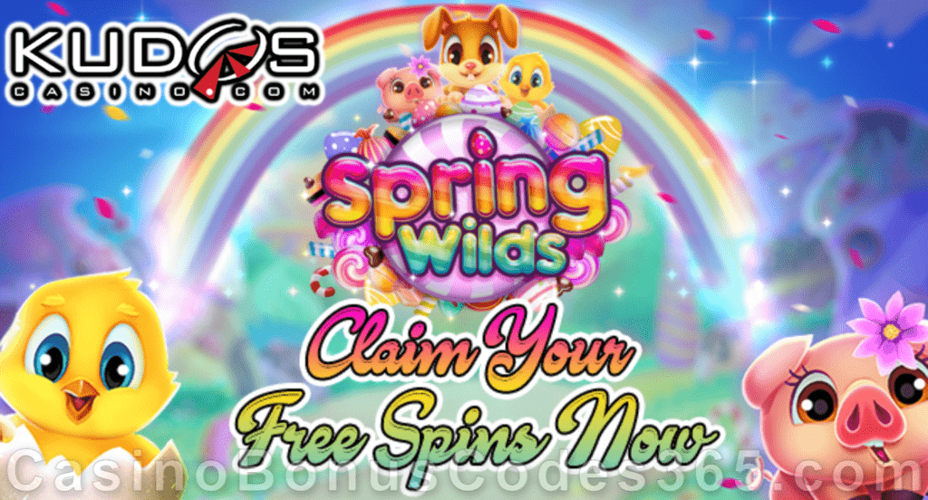 Kudos Casino 45 FREE Spins on Spring Wilds New RTG Game Special Deal