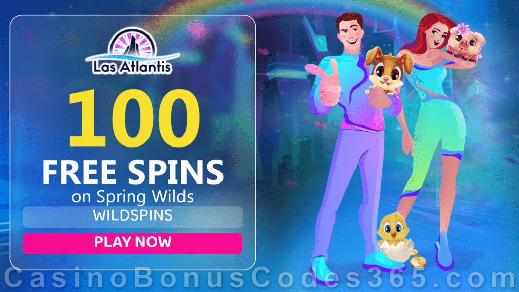 Las Atlantis Casino 100 FREE Spins on RTG Spring Wilds Special Deposit Offer