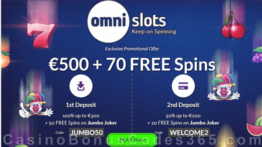 Omni Slots €/$500 plus 70 FREE Spins Exclusive Promo