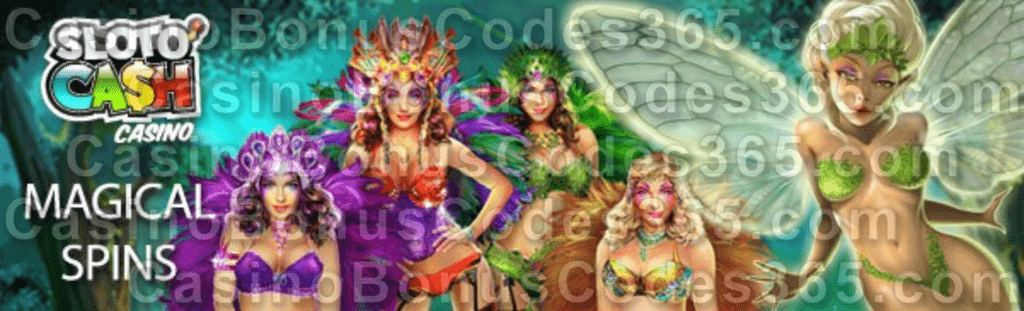 SlotoCash Casino March Magical Spins Pack RTG Stardust Enchanted Garden II Mardi Gras Magic