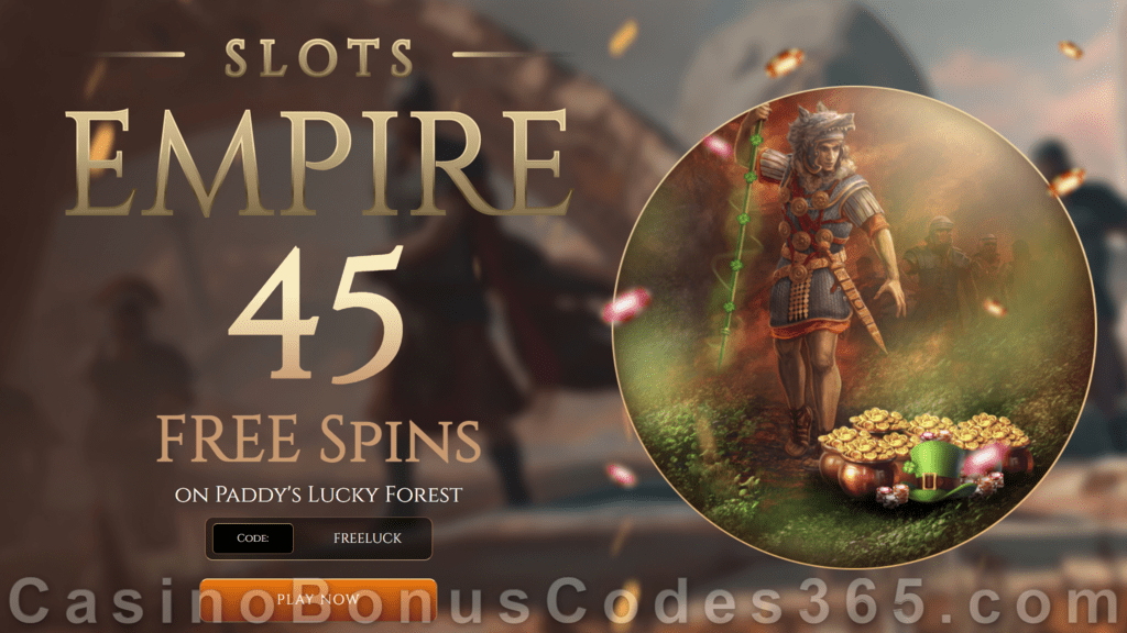 Slots Empire 45 FREE Spins on Paddy's Lucky Forest New RTG Game Special New Players Offer