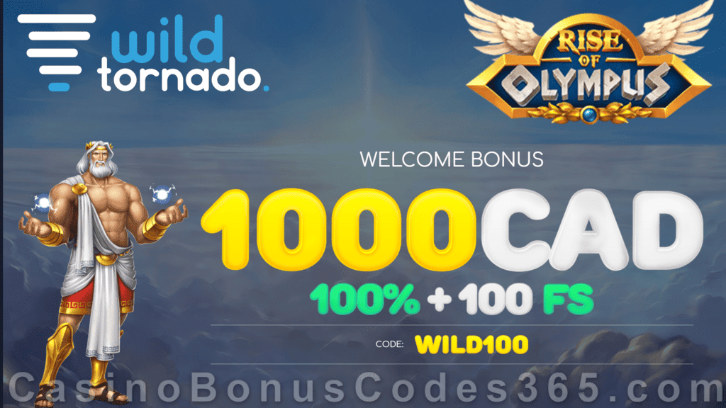 WildTornado Casino 100% Match up to C$1000 Bonus plus 100 FREE Spins Welcome Deal