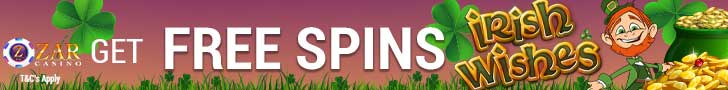 ZAR Casino 20 FREE Spins on Saucify Irish Wishes plus 220% + 10 FREE Spins on Irish Wishes Match Bonus New Players Promotion