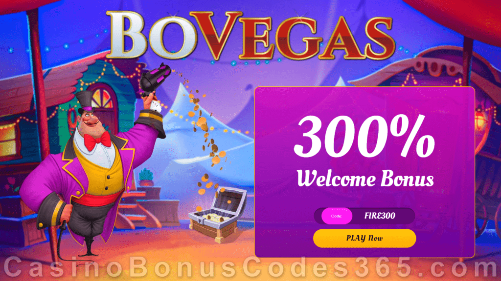 BoVegas 300% Match Welcome Bonus