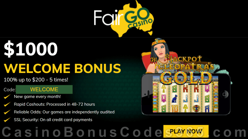 Fair Go Casino RTG Jackpot Cleopatra's Gold