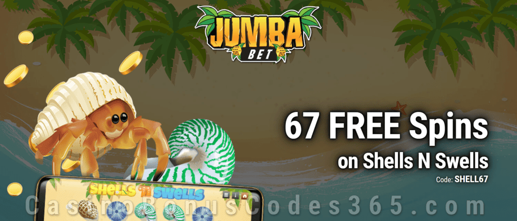 Jumba Bet Exclusive No Deposit 67 FREE Saucify Shells 'n Swells Spins Offer