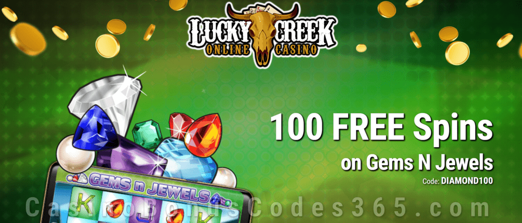 Lucky Creek 100 FREE Saucify Gems N Jewels Spins Exclusive Offer