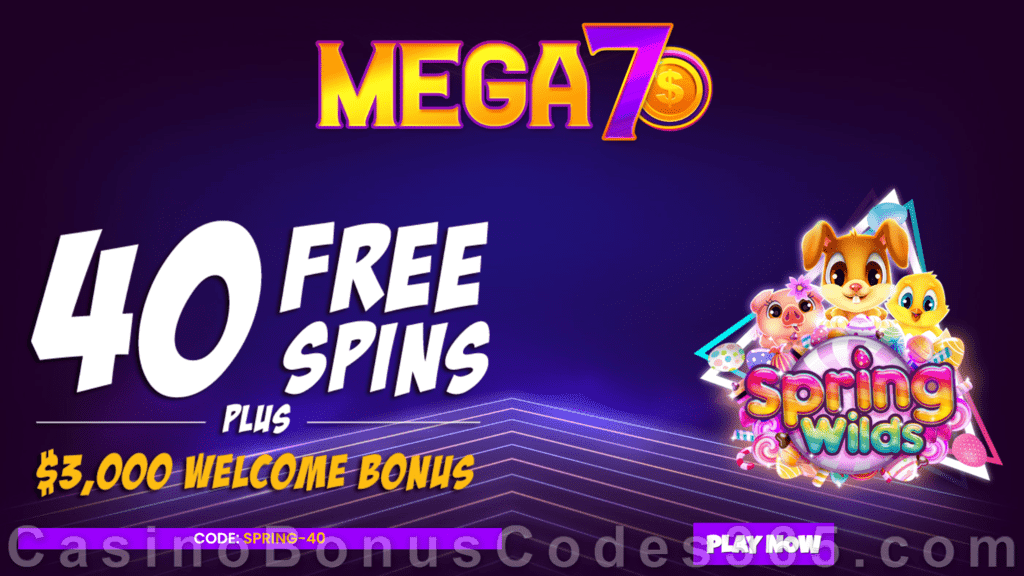 Mega7s Casino 40 FREE RTG Spring Wilds Spins Exclusive No Deposit Sign Up Promo