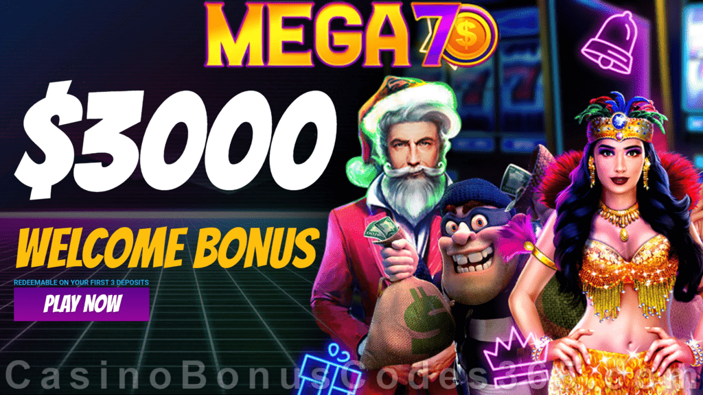 Mega7s Casino $3000 plus 77 FREE Spins on RTG Wild Hog Luau Mega Welcome Package