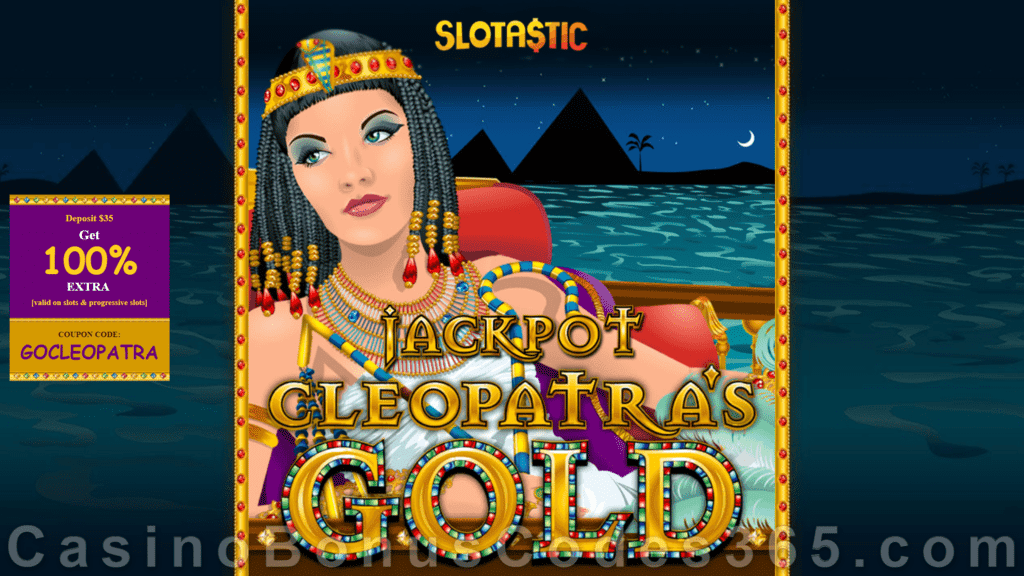 Slotastic Online Casino Jackpot Cleopatra's Gold Now on Mobile