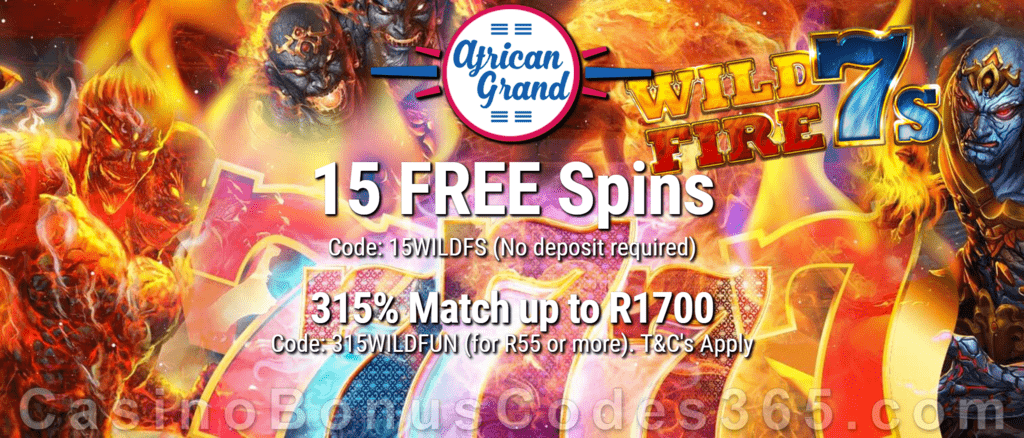 african grand casino free spin codes