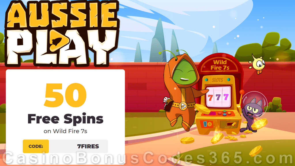 AussiePlay Casino 50 FREE RTG Wild Fire 7s Spins Special New Players Offer