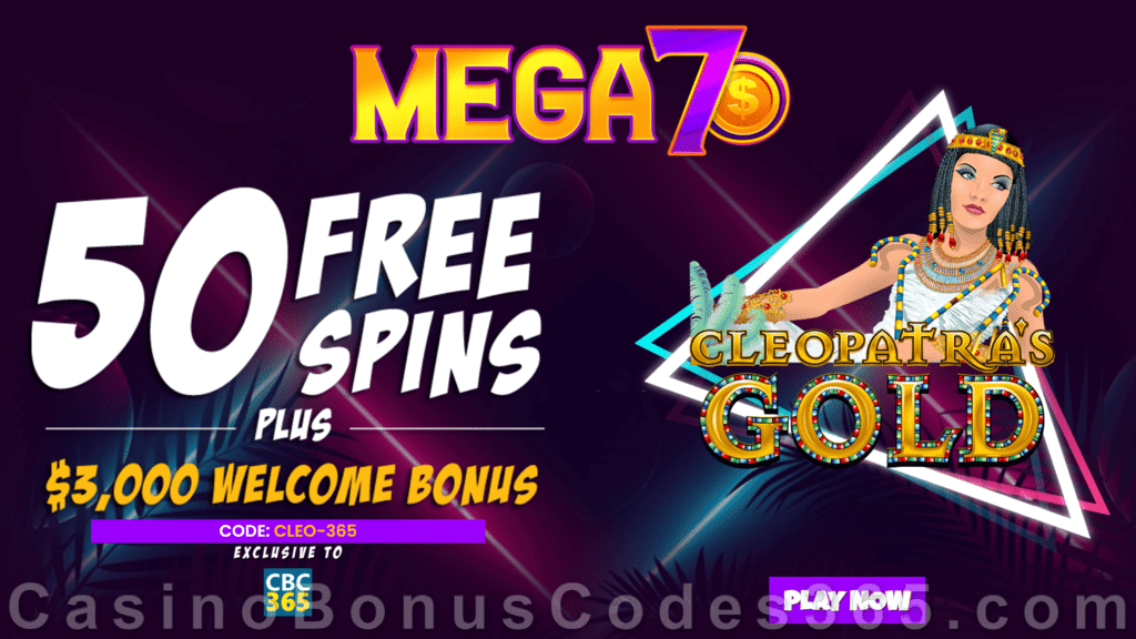 Mega7s Casino RTG Cleopatras Gold Exclusive FREE Spins