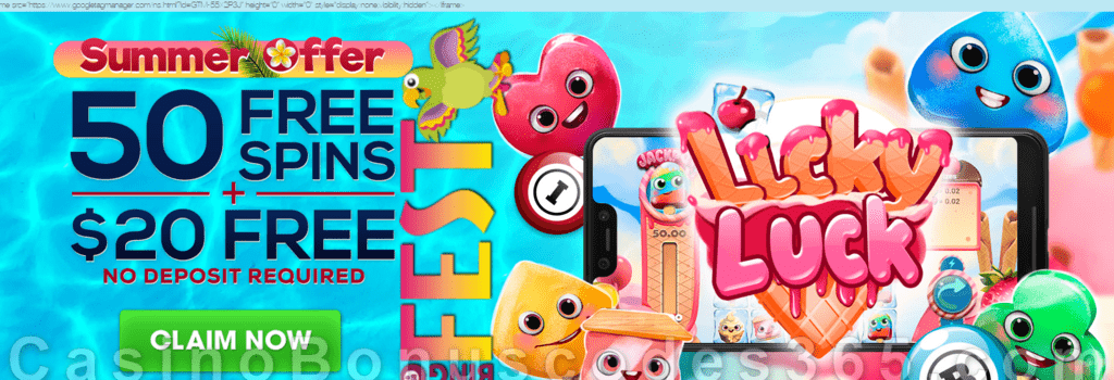 BingoFest 50 FREE Betsoft Licky Luck Spins plus $20 Bingo FREE Chip and 500% Match Welcome Bonus Pack