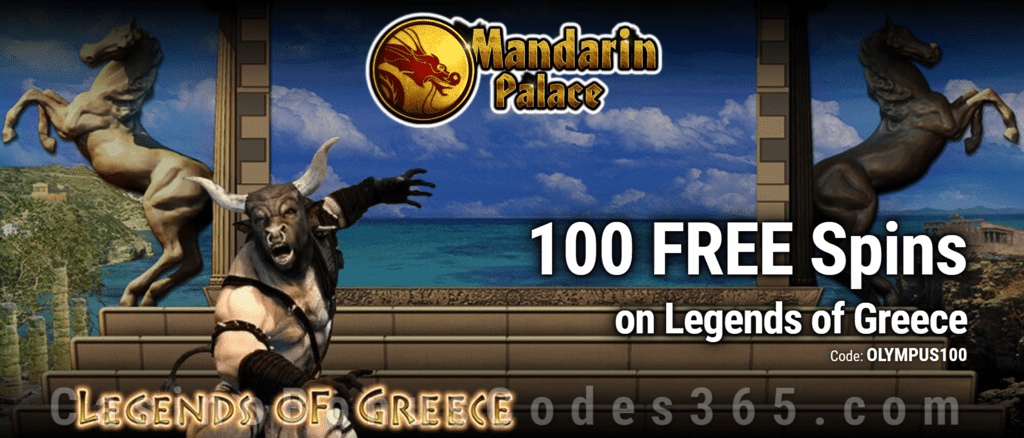 Mandarin Palace Online Casino 100 FREE Spins on Saucify Legends of Greece Exclusive Deal