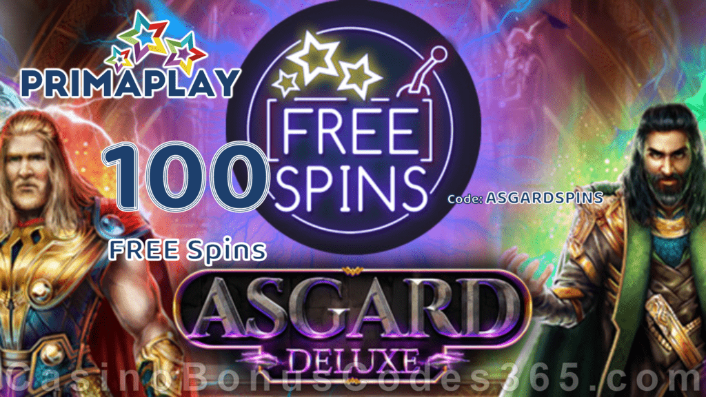 Prima Play Asgard Deluxe 100 FREE Spins Special New RTG Game Deal