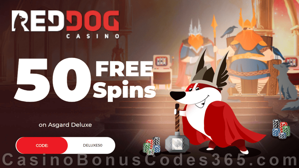 Red Dog Casino 50 FREE Asgard Deluxe Spins Special NEW RTG Game No Deposit Offer