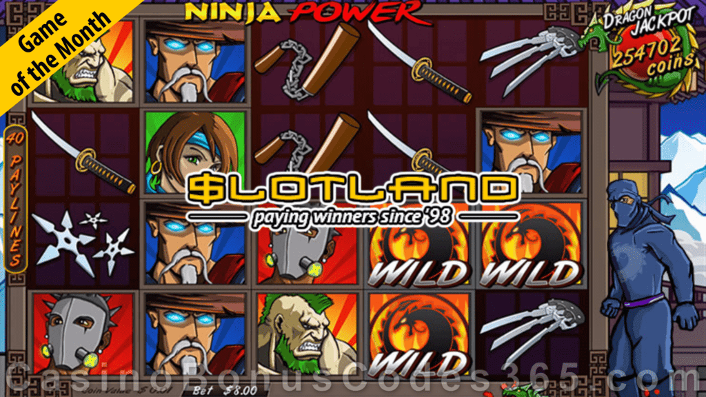 Slotland Casino Ninja Power June Game of the Month Special Offer