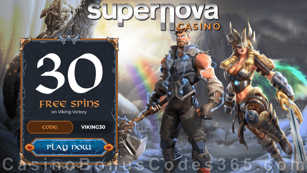 Supernova Casino 315% Match plus 15 FREE Rival Gaming Viking Viktory Spins Welcome Bonus