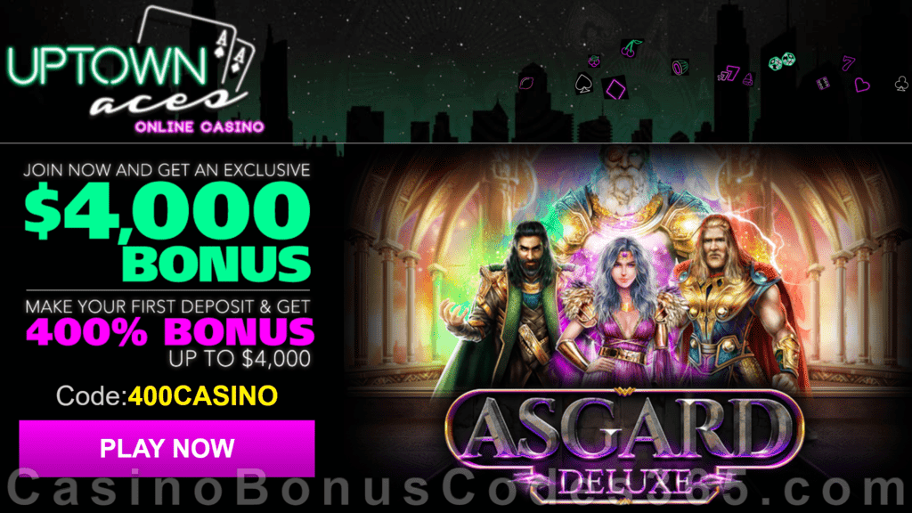 Uptown Aces Asgard Deluxe New Game 400% Welcome Bonus