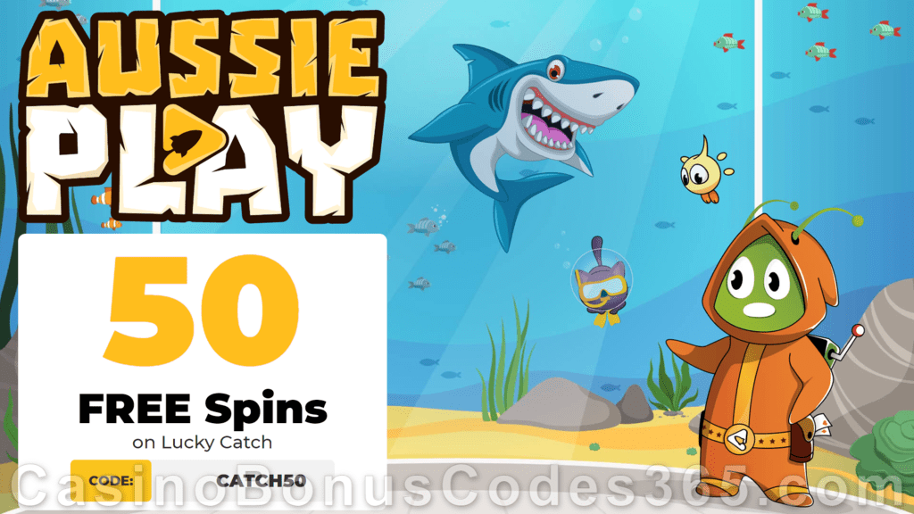 AussiePlay Casino 50 FREE RTG Lucky Catch Spins Special New Players Offer