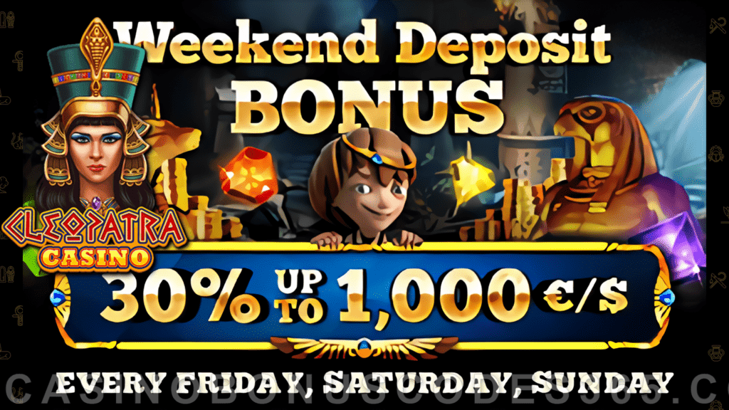 Cleopatra Casino 100% up to €4000 First Deposit Bonus