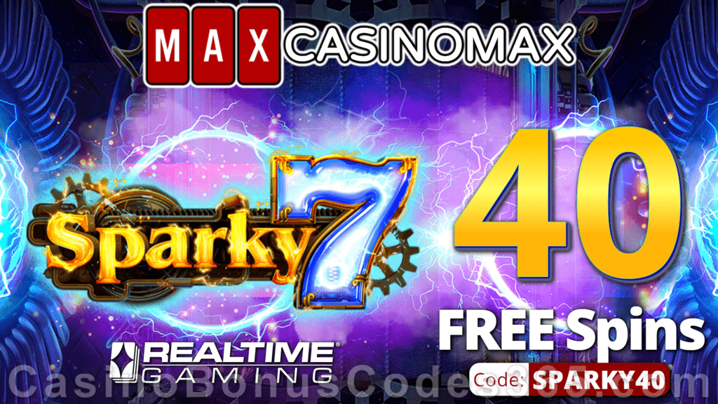 Casino Max New RTG Game 40 FREE Sparky 7 Spins Special No Deposit Welcome Offer