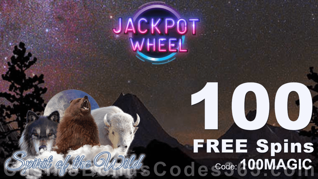 Jackpot Wheel 100 FREE Saucify Spirit of the Wild Spins Exclusive No Deposit All Players Promo