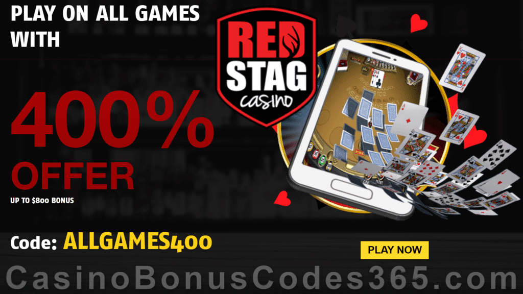 Red Stag Casino WGS 400% Match All Games Bonus