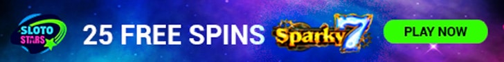 Sloto Stars 25 FREE RTG Sparky 7 Spins No Deposit Sign Up Bonus