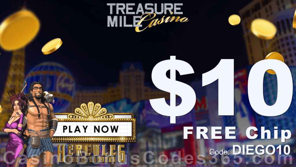 Treasure Mile Casino Exclusive $10 FREE Chip No Deposit Promo for All Players