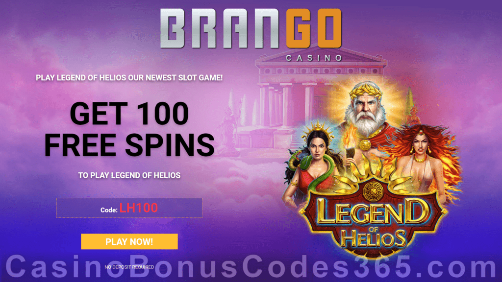 Casino Brango 100 FREE Spins on RTG Legend of Helios Mega Welcome Offer