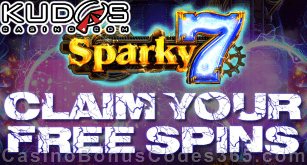 Kudos Casino 40 FREE Spins on Sparky 7 New RTG Game Special Deal