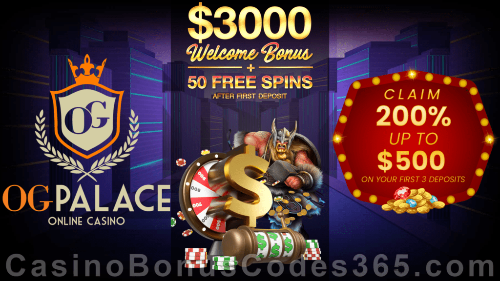 OG Palace Exclusive $3000 Bonus plus 50 FREE Rival Gaming Viking Viktory Spins Welcome Promotion