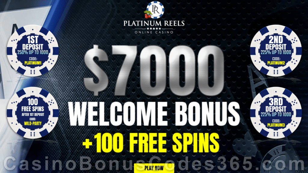 Platinum Reels $7000 plus 100 FREE RTG Wild Hog Luau Spins Exclusive Welcome Bonus Pack