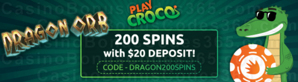 PlayCroco 200 FREE RTG Dragon Orb Spins for $20 Special Deposit Bonus