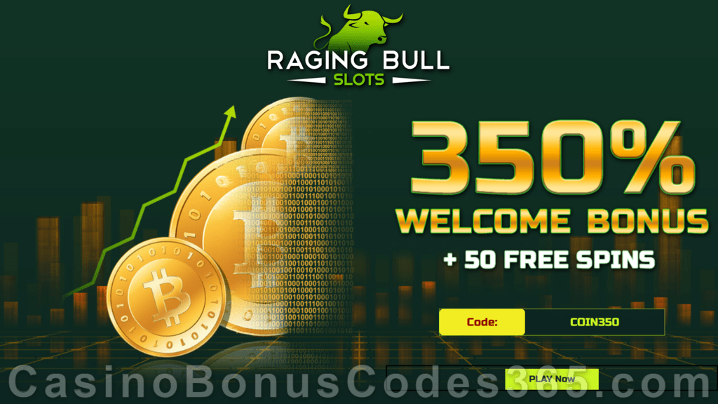 Raging Bull Casino 350% Match Bonus plus 50 FREE Spins