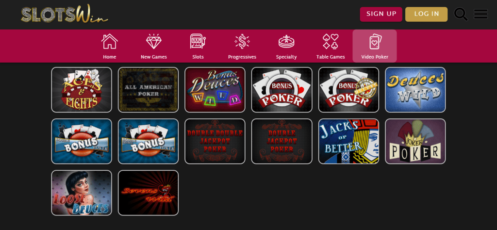 SlotsWin Casino Verticals