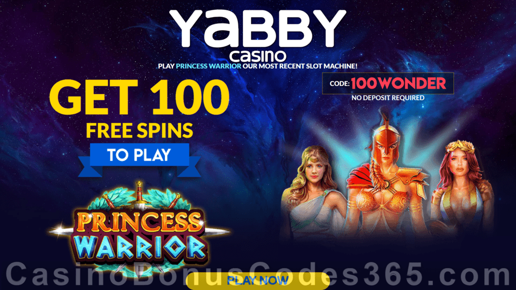 Yabby Casino New RTG Game Exclusive 100 FREE Princess Warrior Spins No