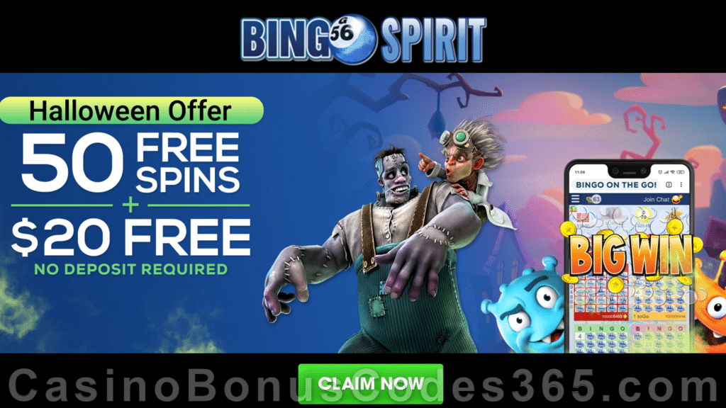 BingoSpirit 50 FREE Spins on Mobilots Dark Heart $20 Bingo FREE Chip and 500% Match First Deposit Bonus New Players Offer