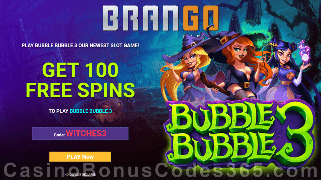 Casino Brango 100 FREE Spins on RTG Bubble Bubble 3 Mega Welcome Offer