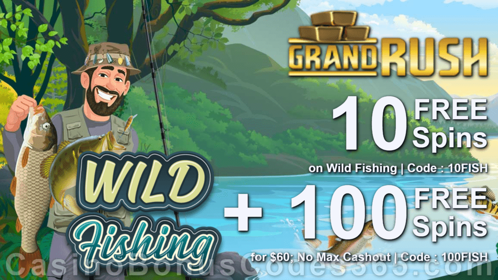 Grand Rush Exclusive New Saucify Game 15 FREE Wild Fishing Spins and 315% Match Special Welcome bonus Package