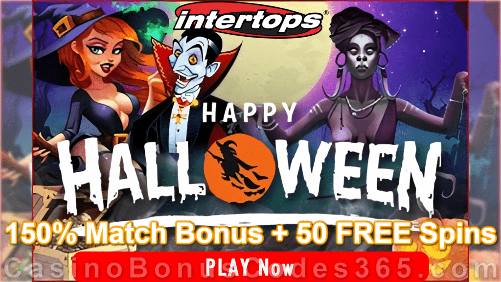 Everygame Casino Red Happy Halloween 150% Match Bonus plus 50 FREE Spins Special Deposit Pack