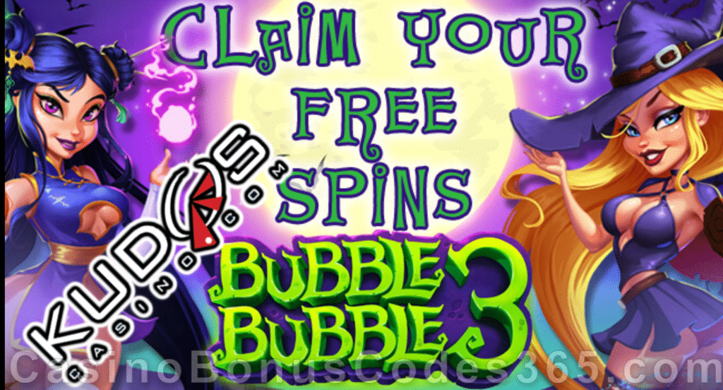 Kudos Casino 38 FREE Spins on Bubble Bubble 3 New RTG Game Special Deal