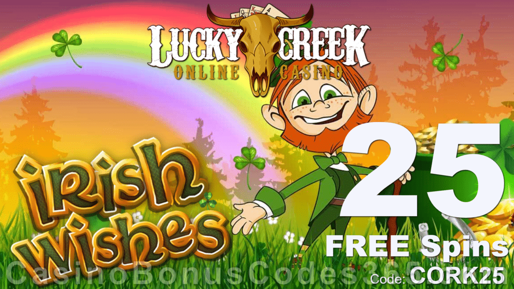 Lucky Creek 40 FREE Irish Wishes Spins Exclusive Promo