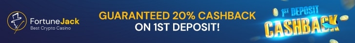 FortuneJack 20% Cashback on 1st Deposit Promotion